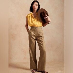 NWT Banana Republic Linen Wide Leg Pleated pants
